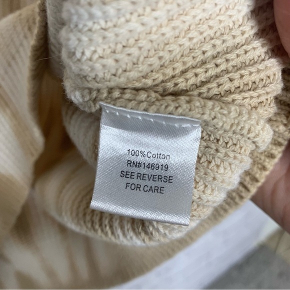 Freshman Tan And Ivory Tie-Dye V-Neck Knit Sweater - Picture 8 of 12